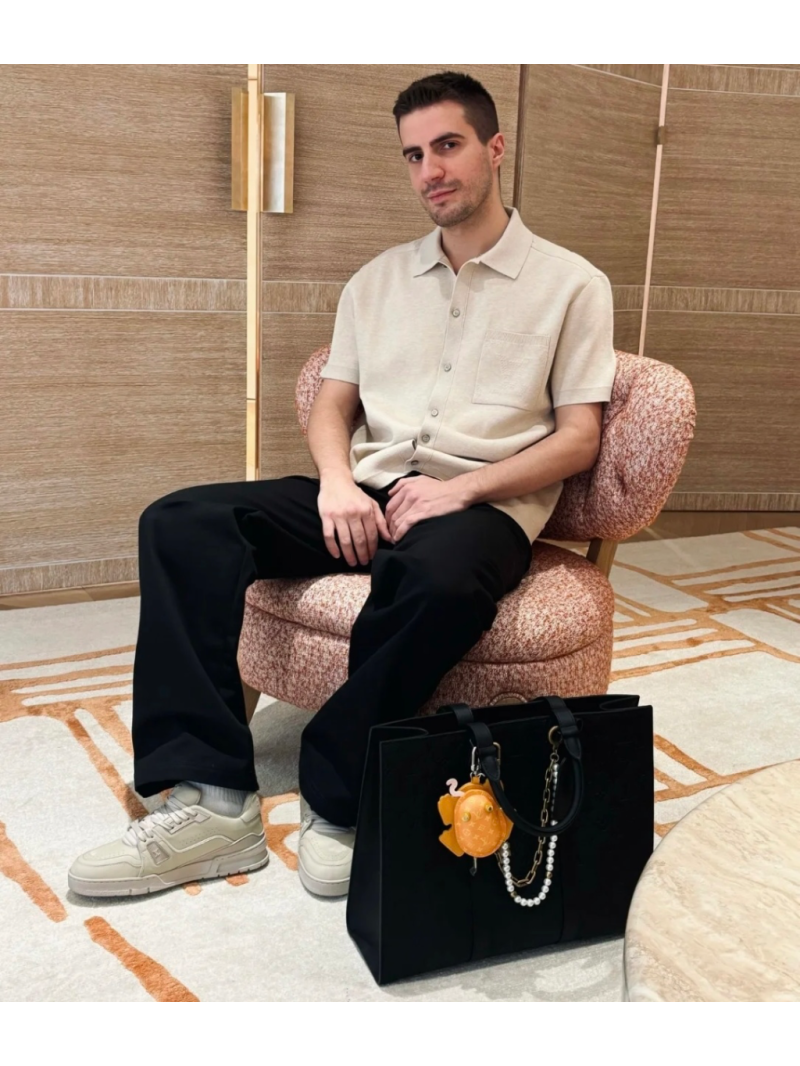 Louis Vuitton LV25 Embroidered Logo Knit Cotton Polo Collared Short-Sleeve Shirt