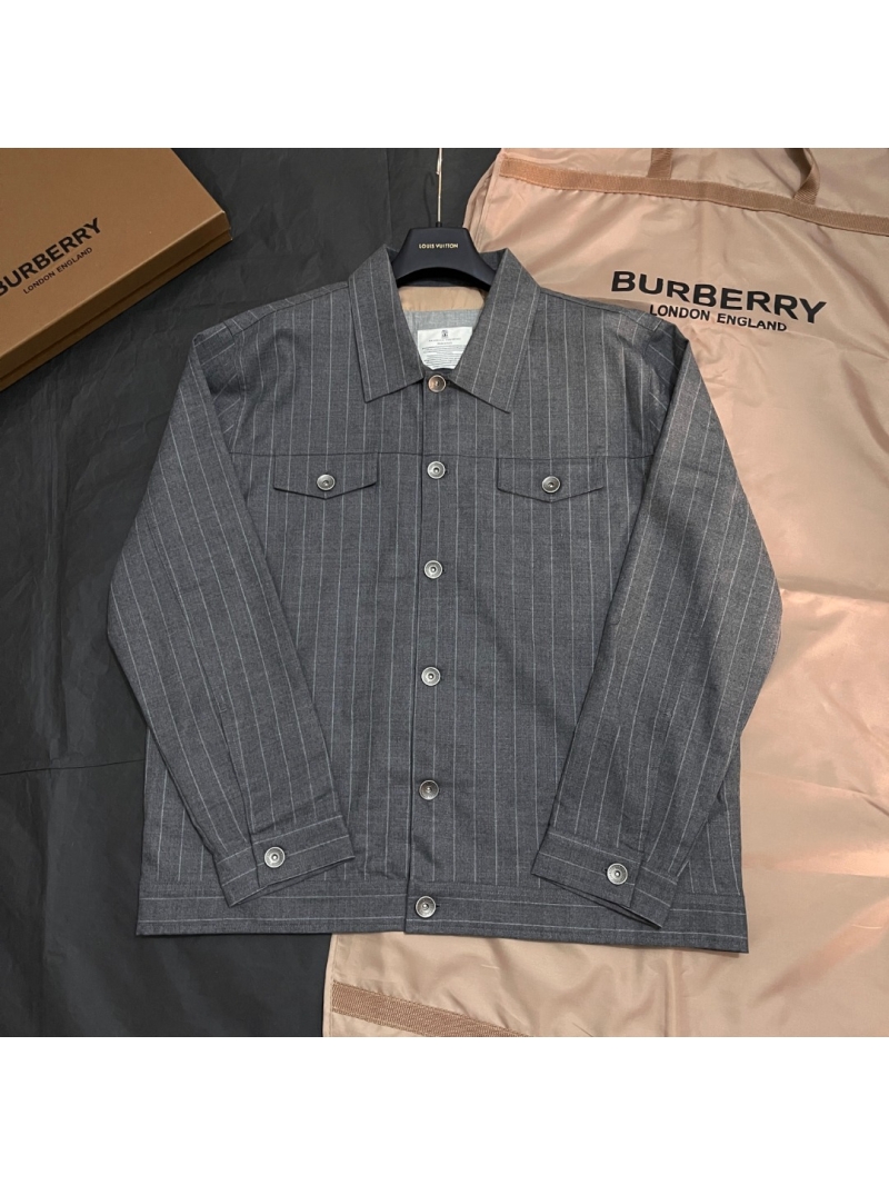 Brunello Cucinelli Virgin Wool Chalk Stripe Jacket Limited Edition Grey