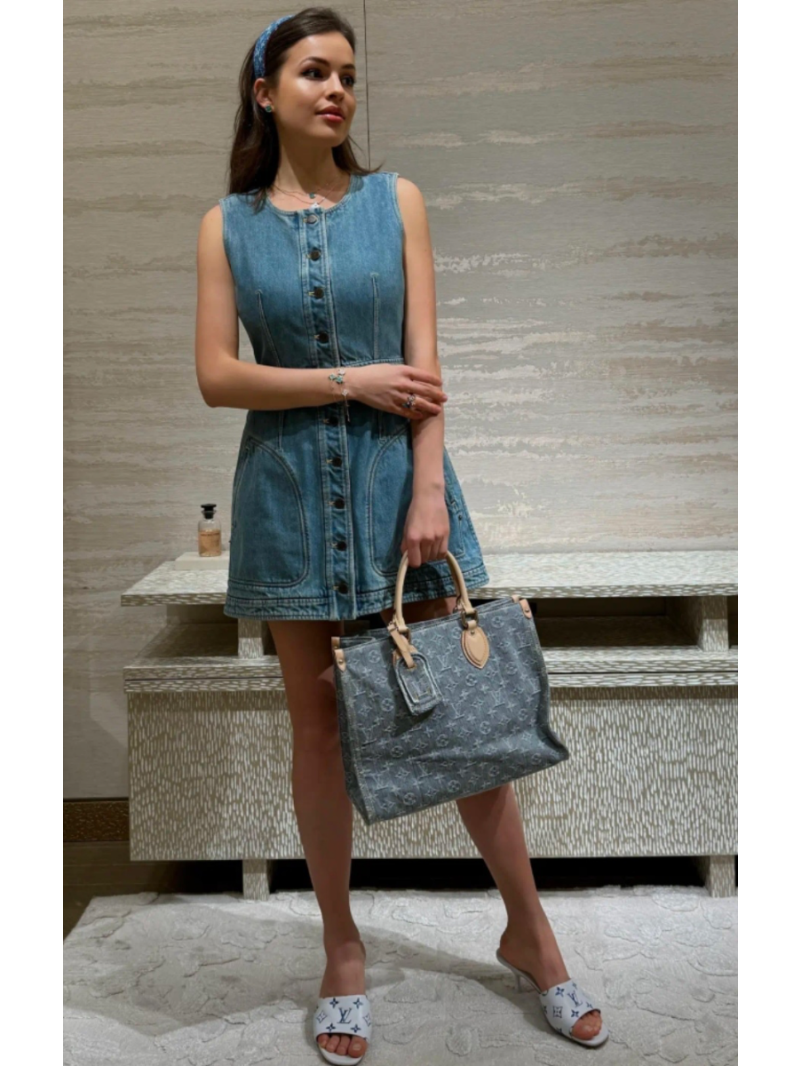 Exclusive Limited Edition Louis Vuitton Spring/Summer Denim Button-Front Dress