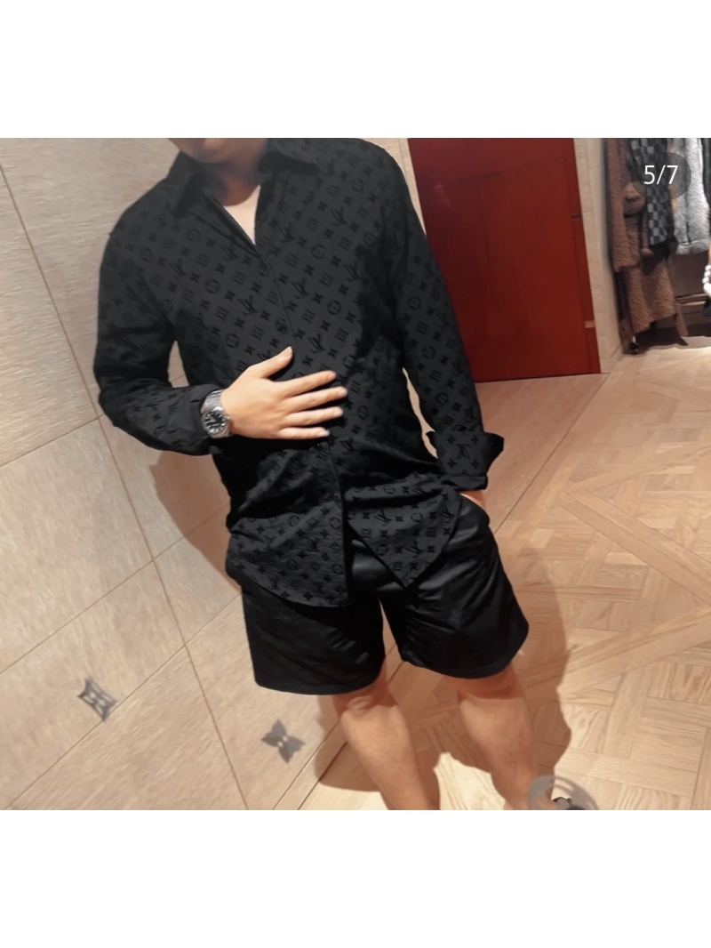 Louis Vuitton LV Flocked Monogram Full-Print Shirt – Unisex