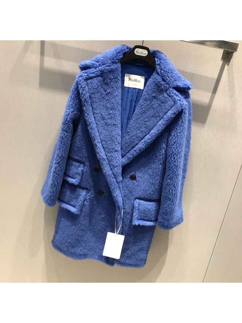 Maxmara Teddy Bear Runway Edition "Adenia" Coat. Electric Blue