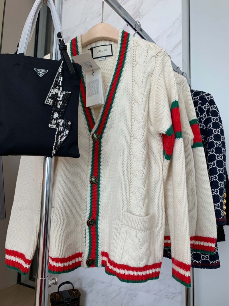 Gucci Classic Academy Wool Cardigan White