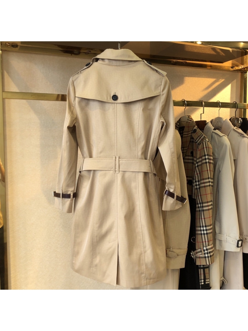 Burberry Women's Classic Leather Belted Trench Coat