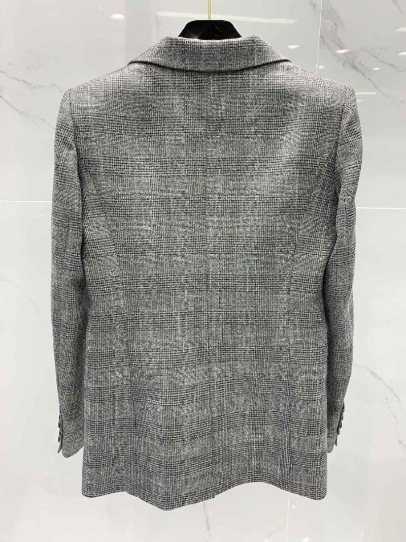 SAINT LAURENT YSL Shiny Silk Checkered Suit