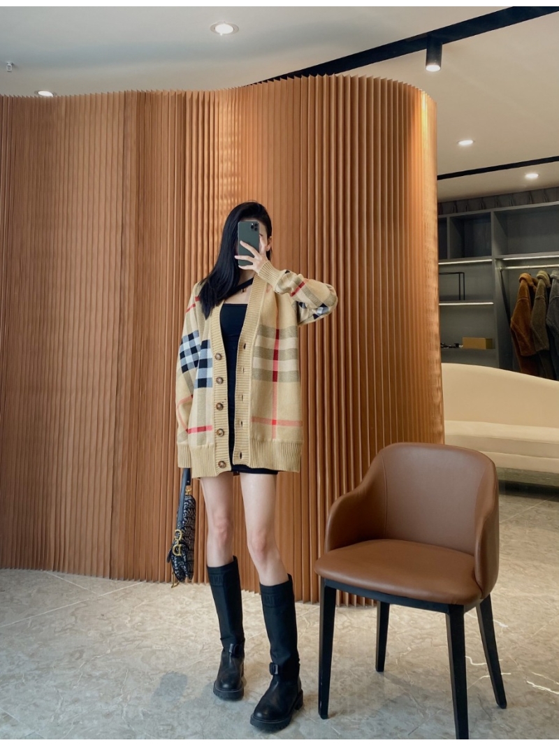 Burberry Functional Wool Jacquard Check Cardigan