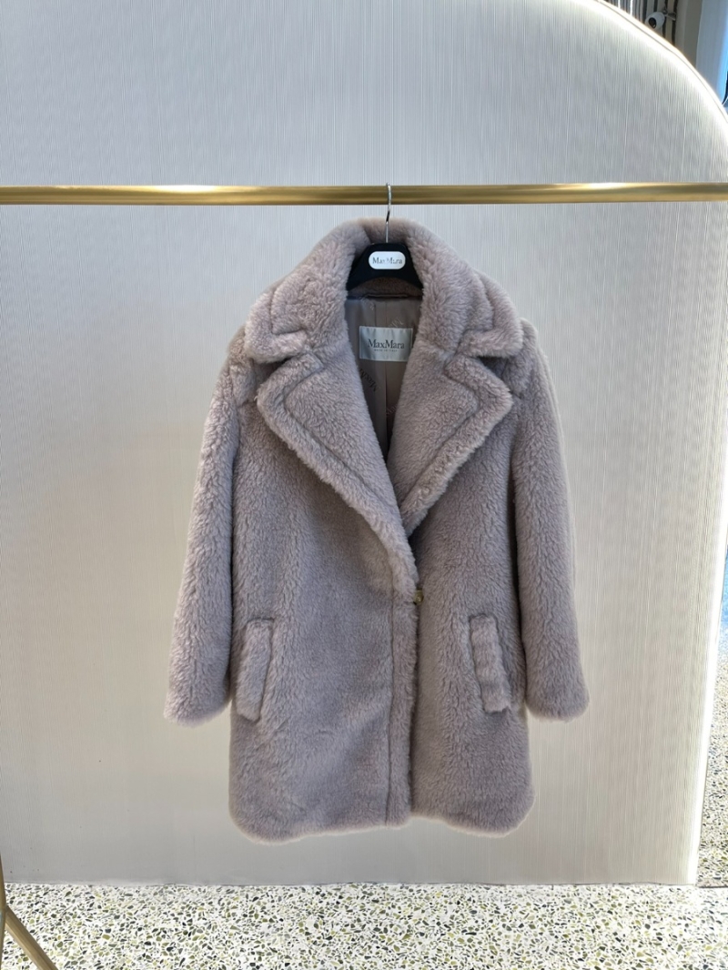 Maxmara Taddy Teddy Coat in Short Sand Color