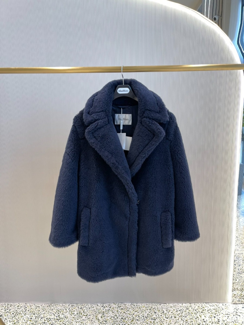 Maxmara Taddy Teddy Coat in Short Midnight Blue