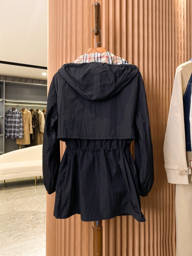 BURBERRY Cinched Recycled Polyester Hooded Jacket with Casual Checkered Pattern