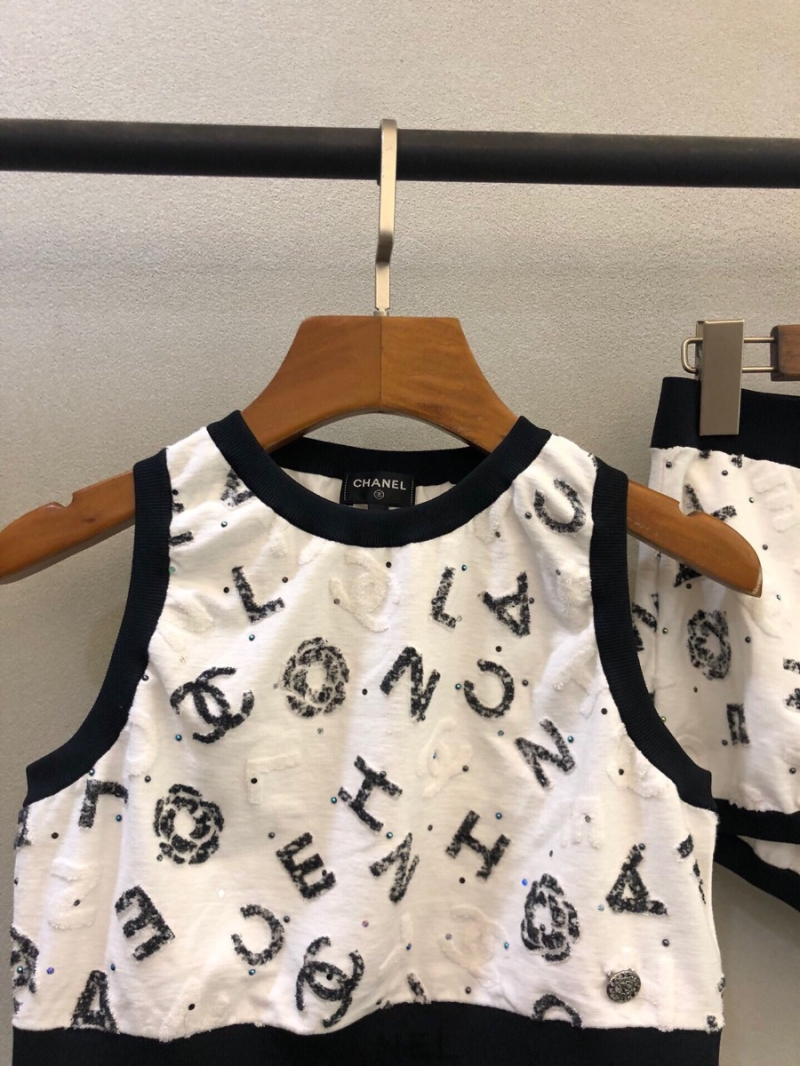 Chanel Black and White Camellia Vest