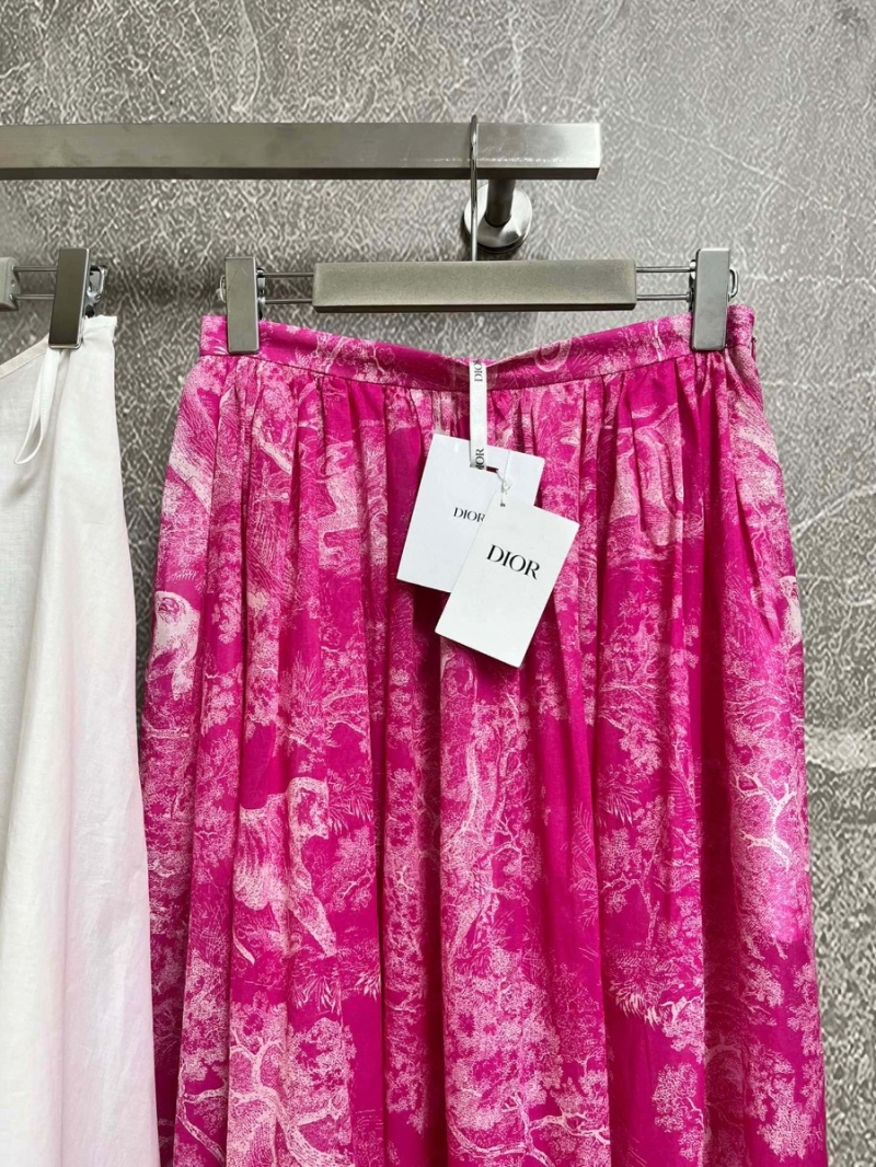 Dior Rui Forest Animal Print Skirt in Blue/Gray/Pink 4