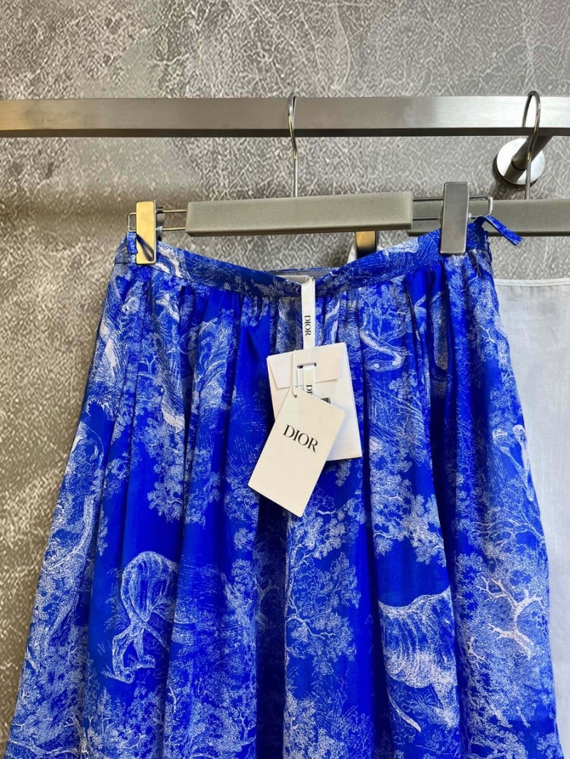 Dior Rui Forest Animal Print Skirt in Blue/Gray/Pink 5