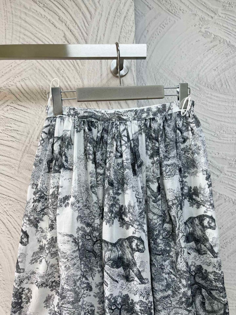 Dior Rui Forest Animal Print Skirt in Blue/Gray/Pink 1