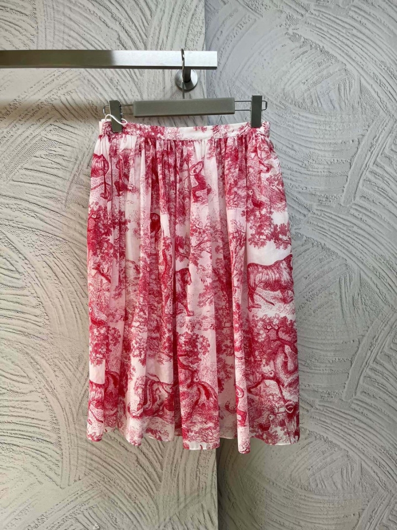 Dior Rui Forest Animal Print Skirt in Blue/Gray/Pink 3