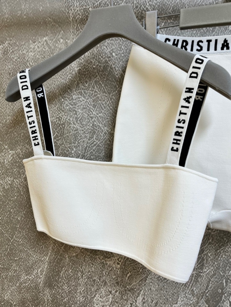 Christian Dior Pure Color Base Layer Set - CD Feminist Collection Vest Set. White