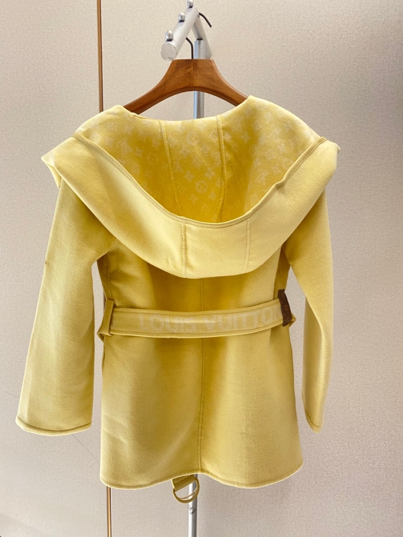 Louis Vuitton "Pale Yellow" Short Floral Hooded Coat