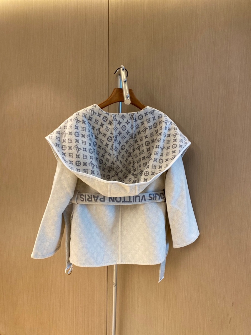 Louis Vuitton "White" Short Floral Hooded Coat