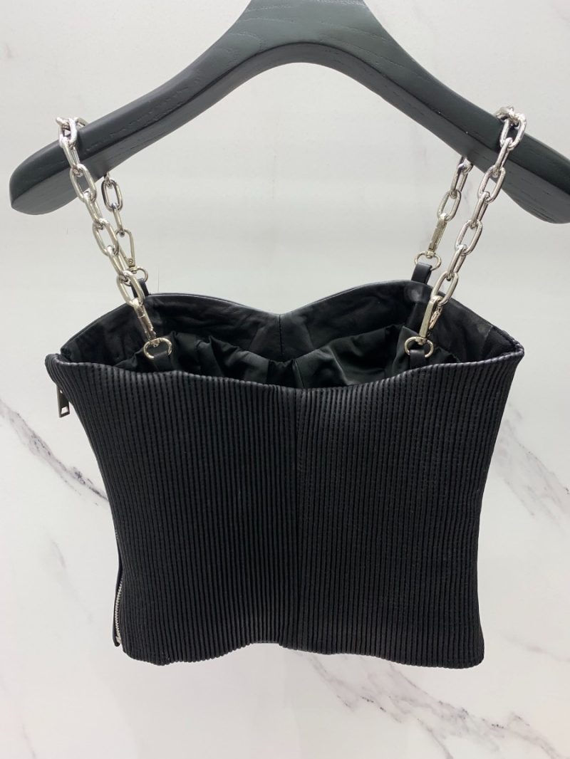 ALEXANDER WANG Genuine Leather Chain-Strap Bustier