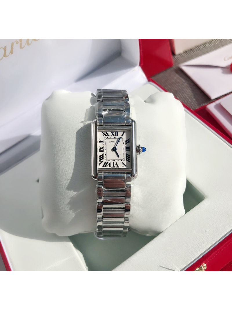 Cartier TANK MUST Watch Small Model Quartz WSTA0051 Silvered