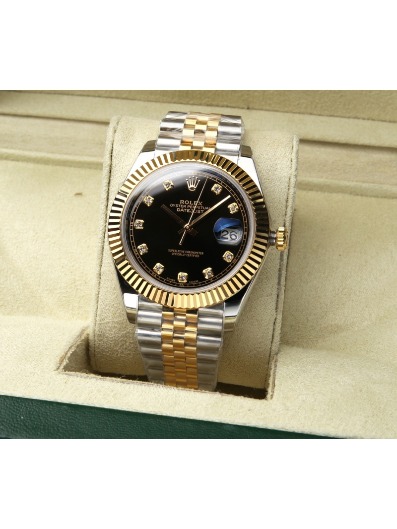 Rolex Datejust 41 Watch Diamond-Set Dial Oyster Perpetual with Bracelet 126333