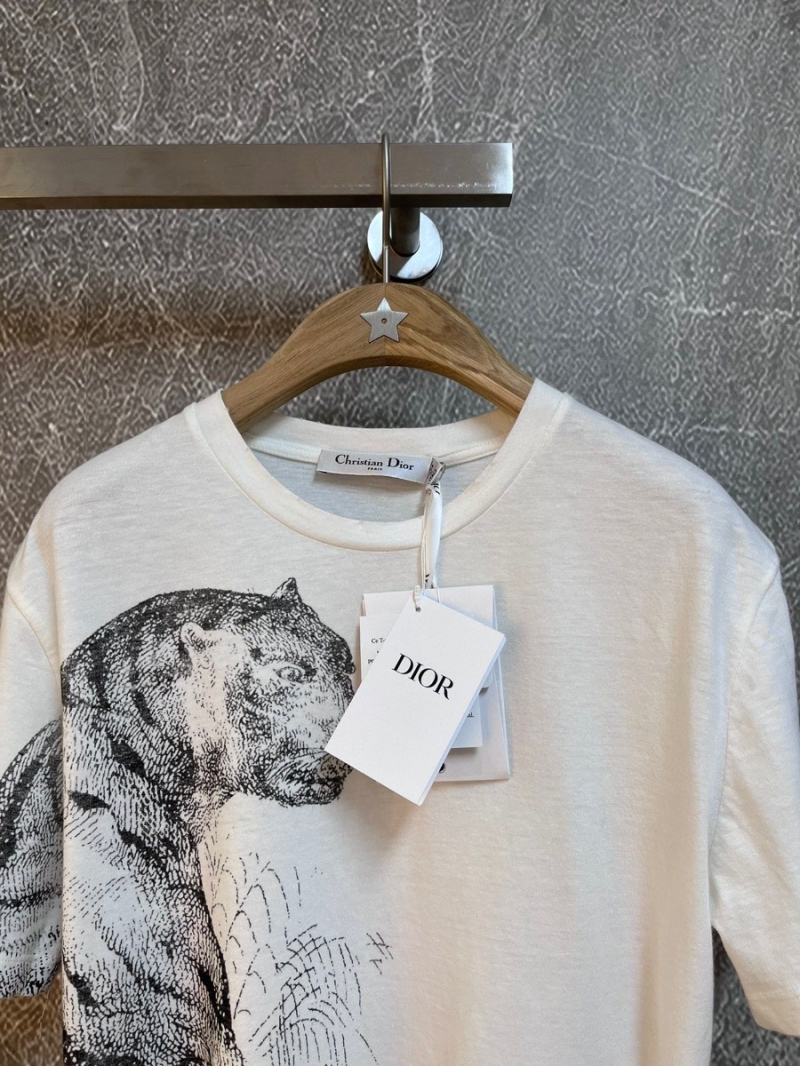 Dior Tiger Graphic T-Shirt with Distressed Detailing