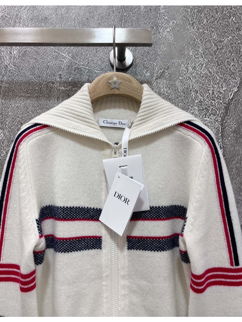 Dior Alps Ski-Inspired Wool and Cashmere Cardigan. Off White