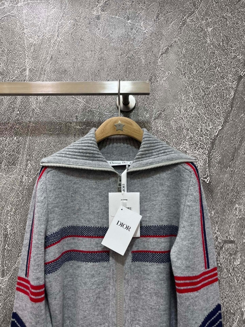 Dior Alps Ski-Inspired Wool and Cashmere Cardigan. Grey