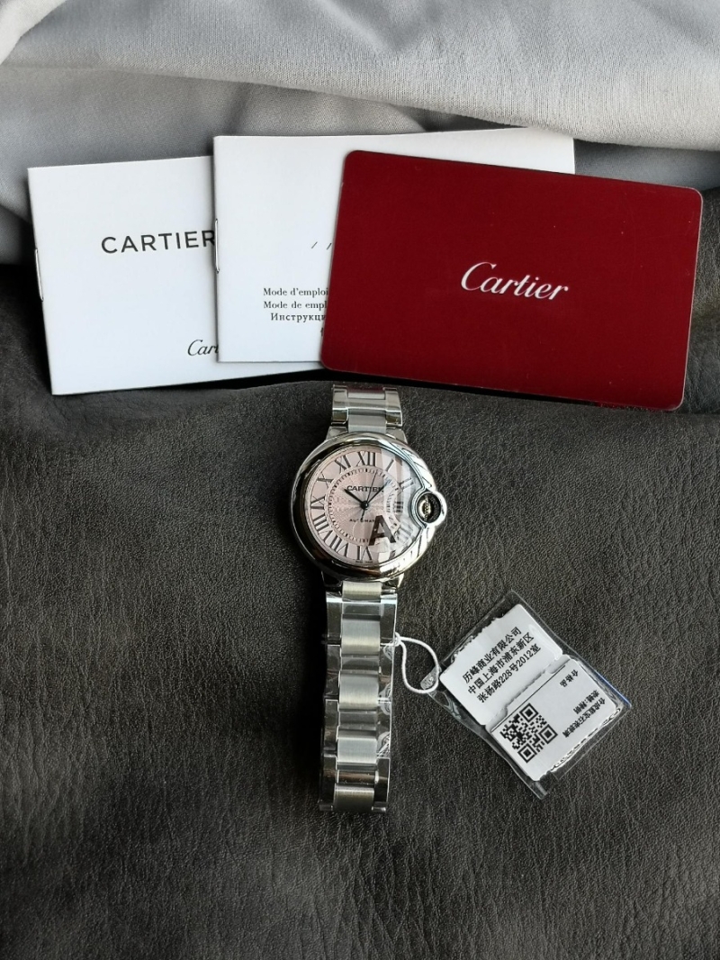 Ballon Bleu De Cartier Watch 33mm Mechanical Movement with Automatic Winding & Steel WSBB0044 Pink