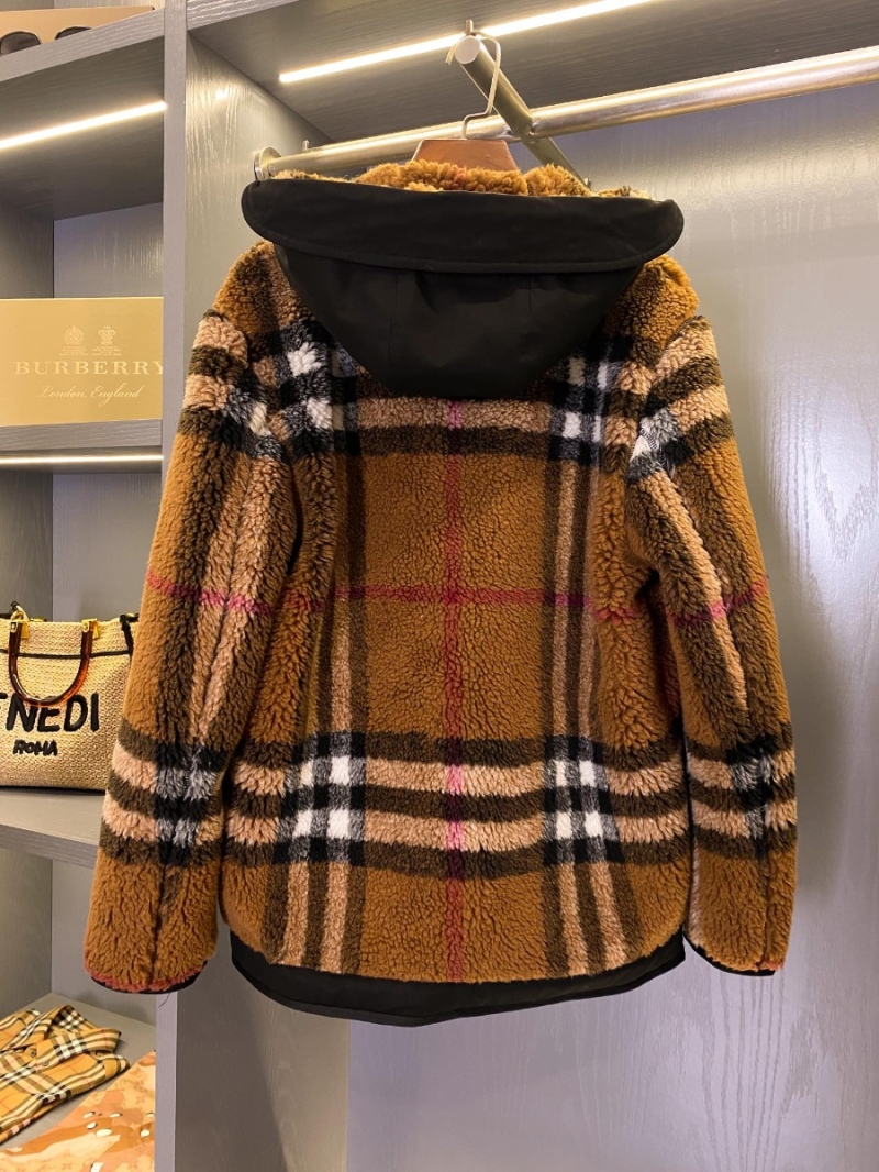Burberry Check Hooded Wool Cashmere Teddy Coat – Unisex