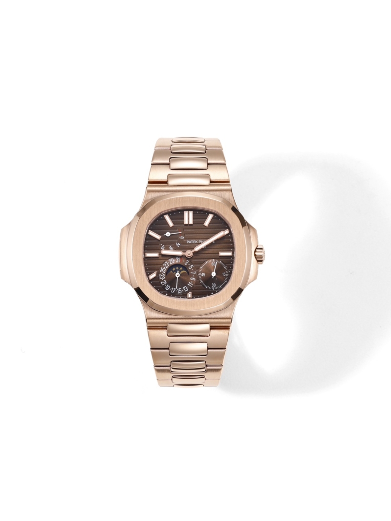 Patek Philippe 5712/1R - 001 Moon Phases - NAUTILUS Self-Winding Rose Gold Brown