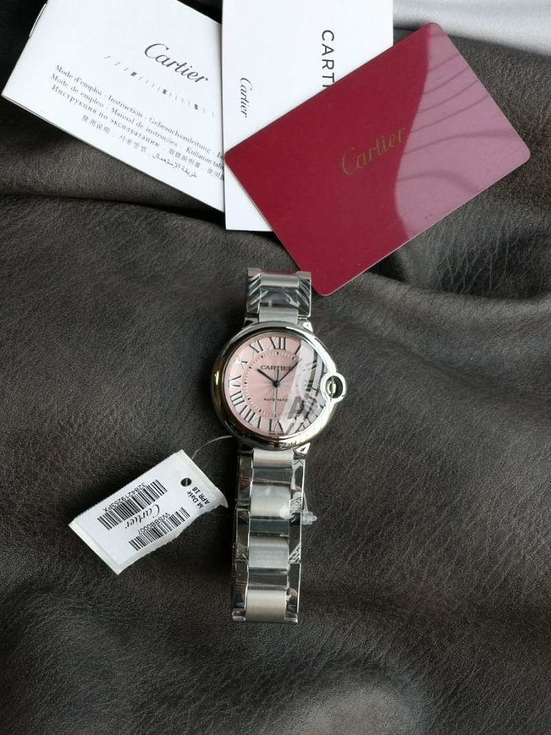 Ballon Bleu De Cartier Watch 36mm Mechanical Movement with Automatic Winding & Steel WSBB0028 Pink