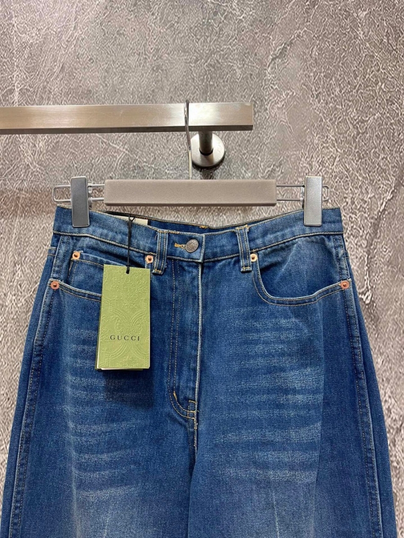 Gucci Vintage Flare Slogan Denim Jeans