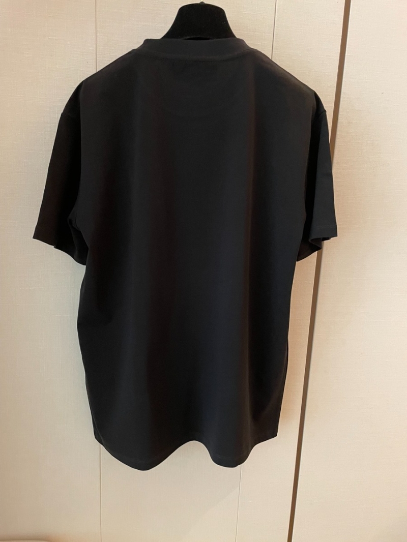 Gucci Classic Black Cotton T-Shirt with Green and Red Stripes black