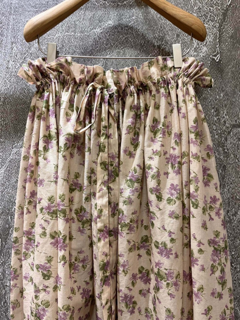 Dior 2024 Summer Limited Edition Floral Lace Trim Skirt with Adjustable Waist