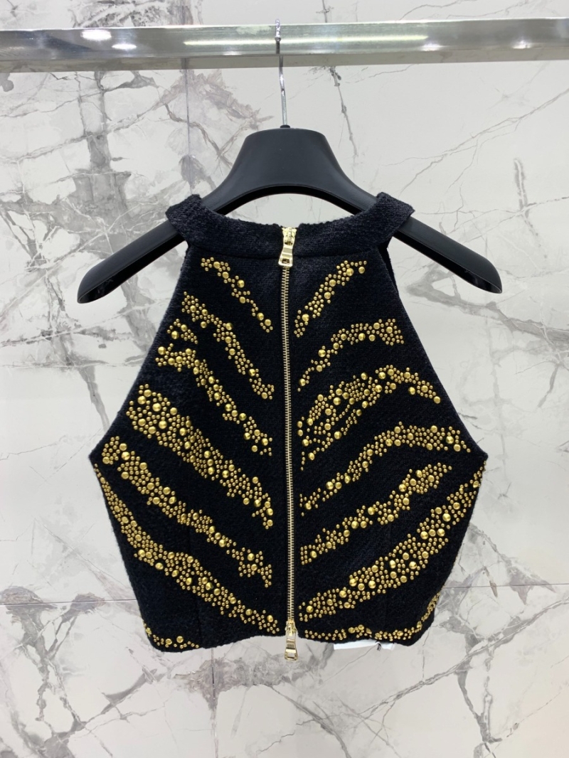 BALMAIN Exclusive Heavy-Work Black and Gold Vest