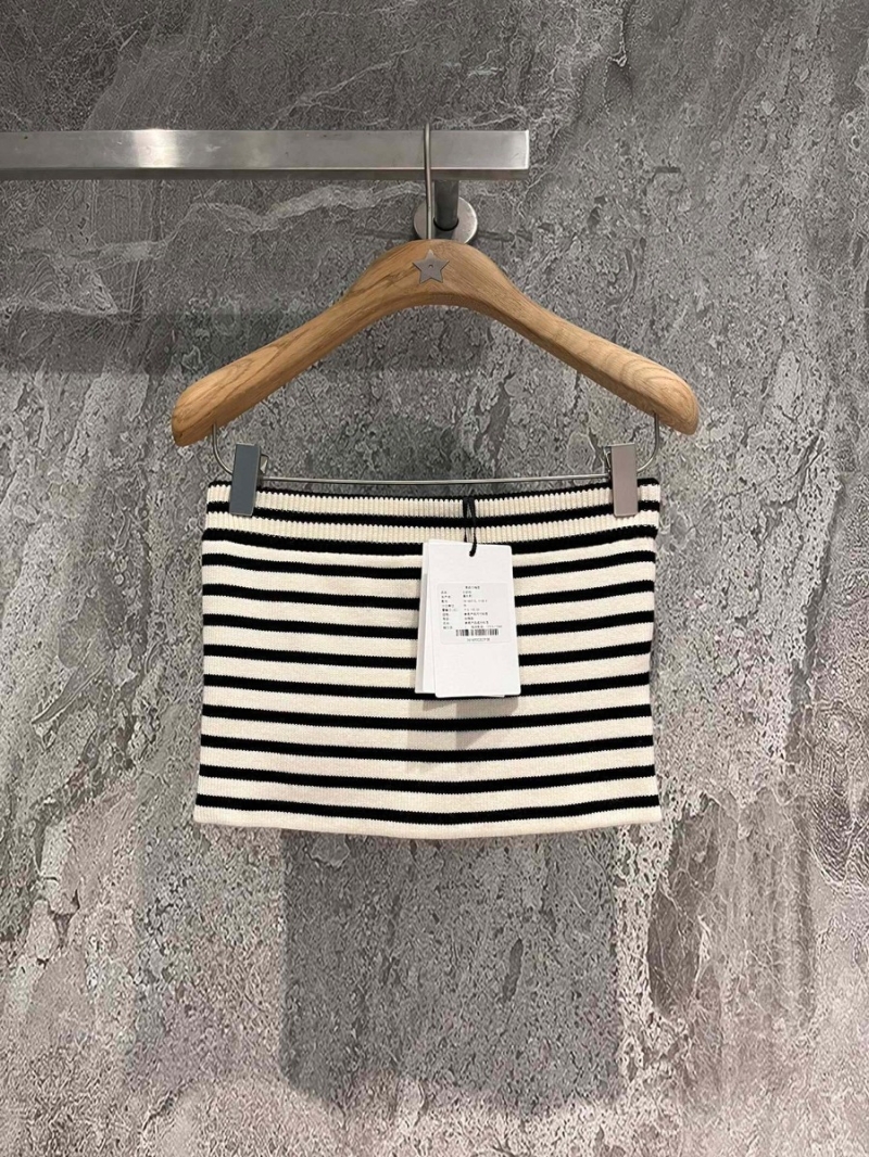 Celine Sailor Collection Slimming Striped Bustier Top in Black and White
