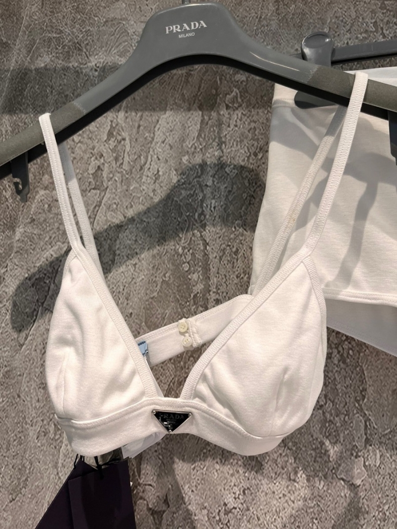  Prada High-Elasticity Cotton Bra Layering Set