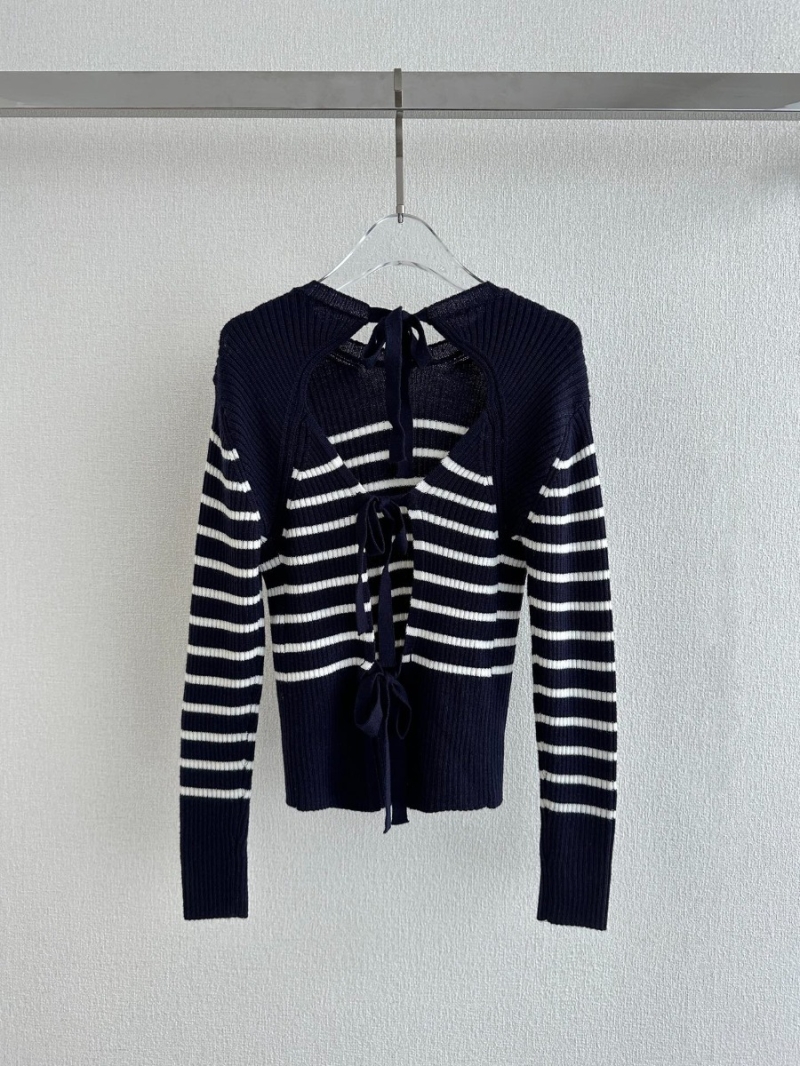 DIOR Wool Striped Long Sleeve Sweater