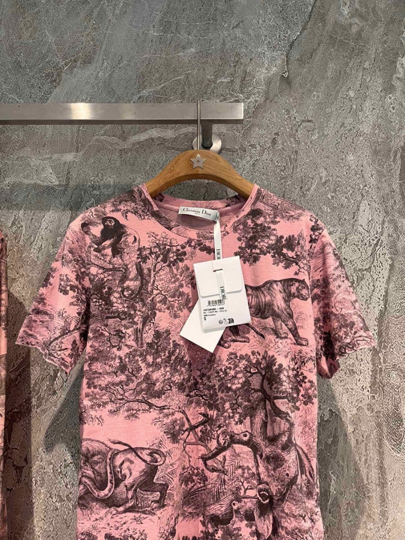 Dior Fall Riviera Collection - Sauvage Forest Print T-Shirt in Powder Grey