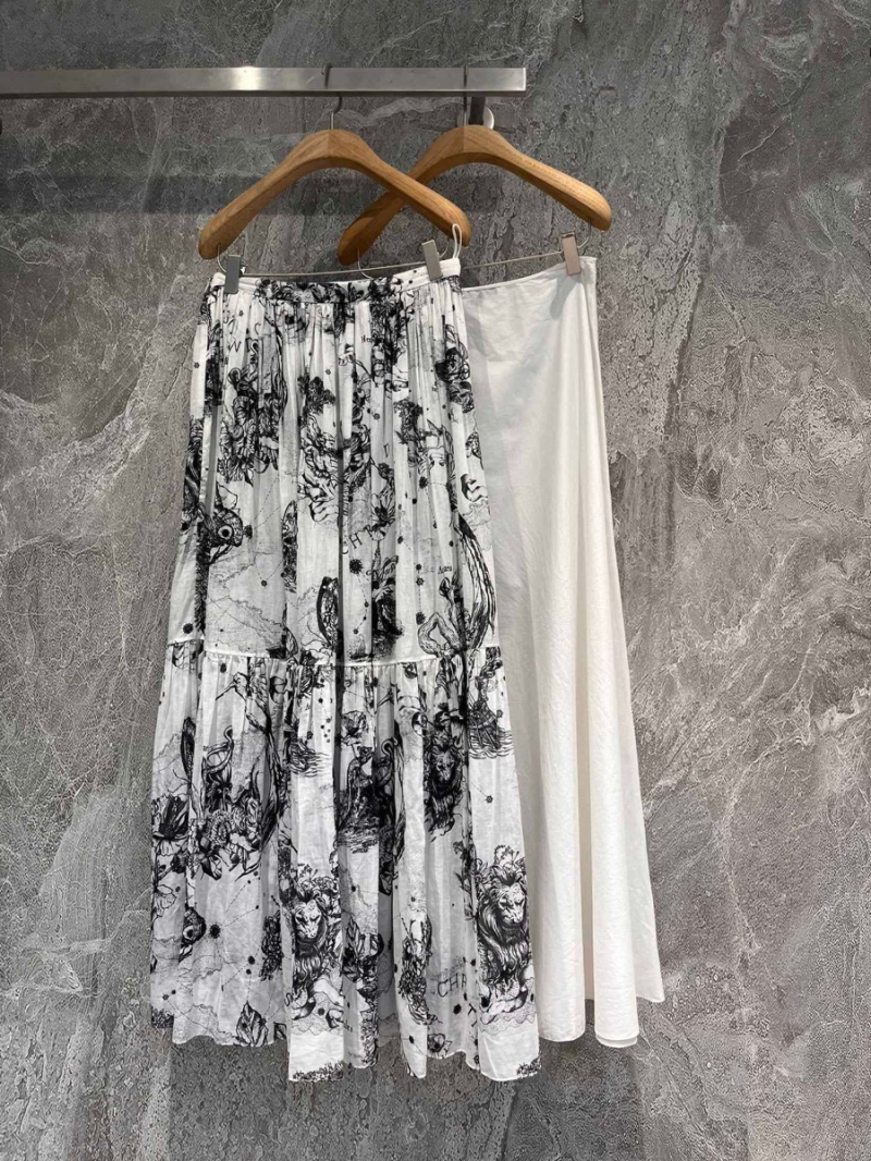 Dior Classic Zodiac High-Count Cotton Skirt