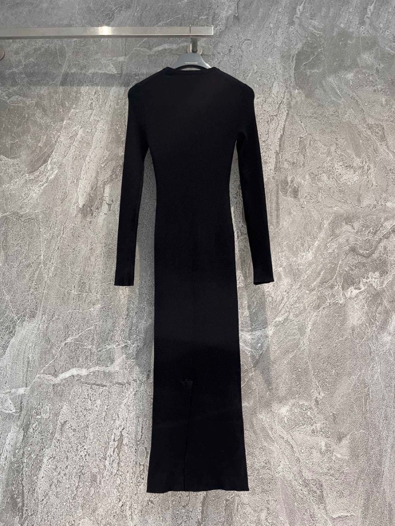 Prada Signature Long Sleeve Mulberry Silk Dress
