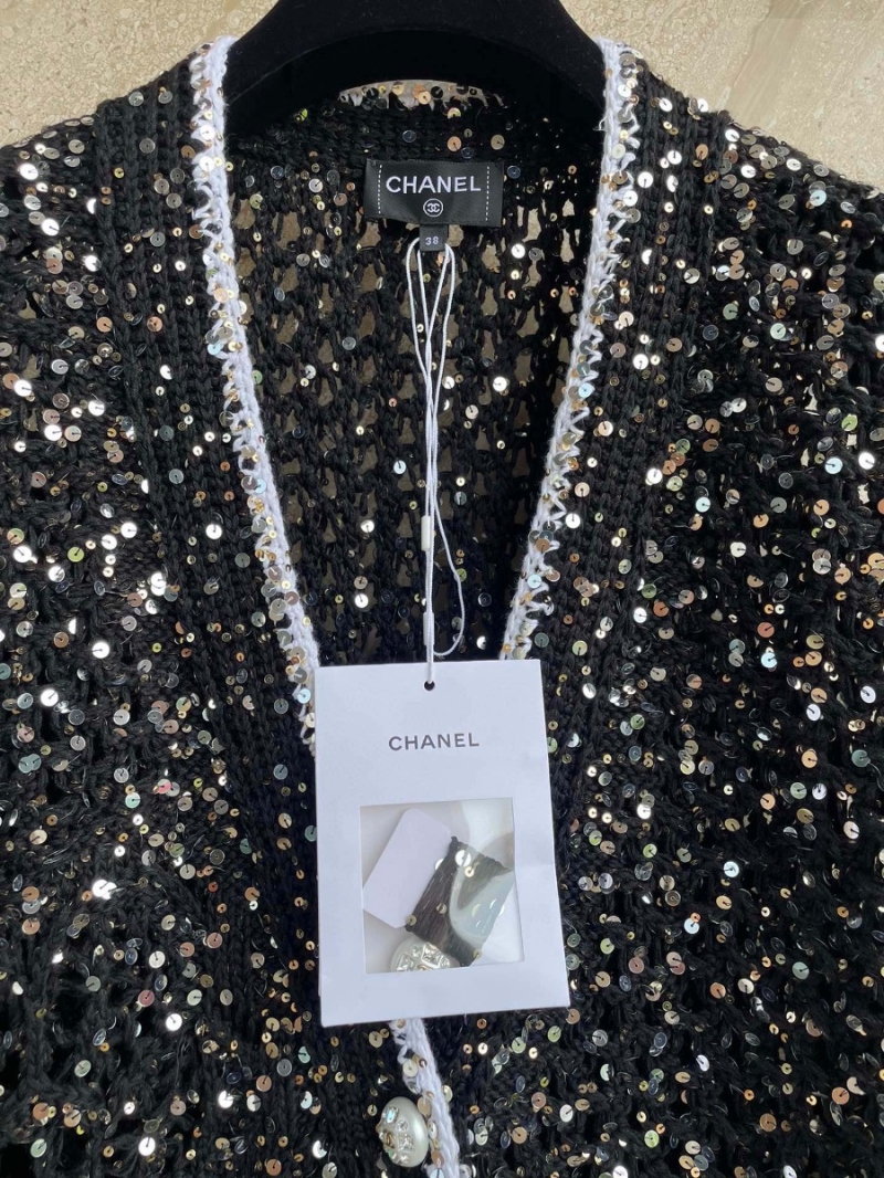 Chanel 23S Deluxe Glittered Sequin Embroidery Cardigan - The Epitome of Elegance