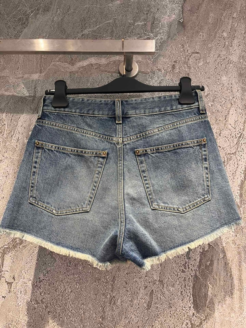 Louis Vuitton LV By the Pool Frayed Denim Shorts | Mediterranean Blue