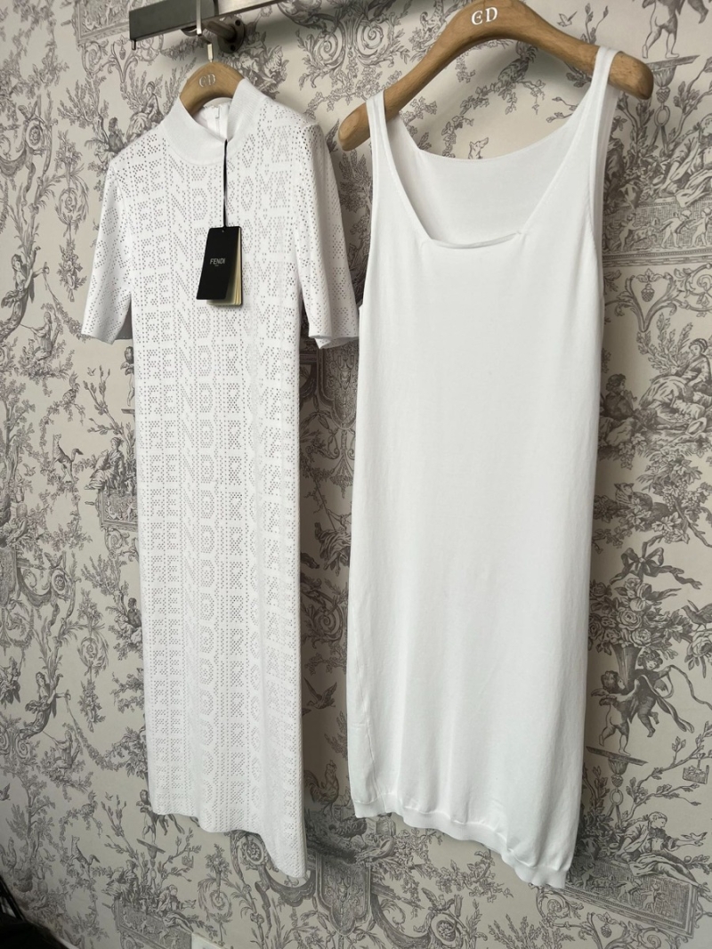 Fendi Romefendi Cut-Out Knit Dress Set. Pristine White