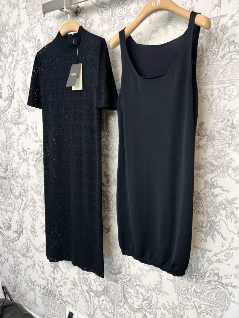 Fendi Romefendi Cut-Out Knit Dress Set. Black