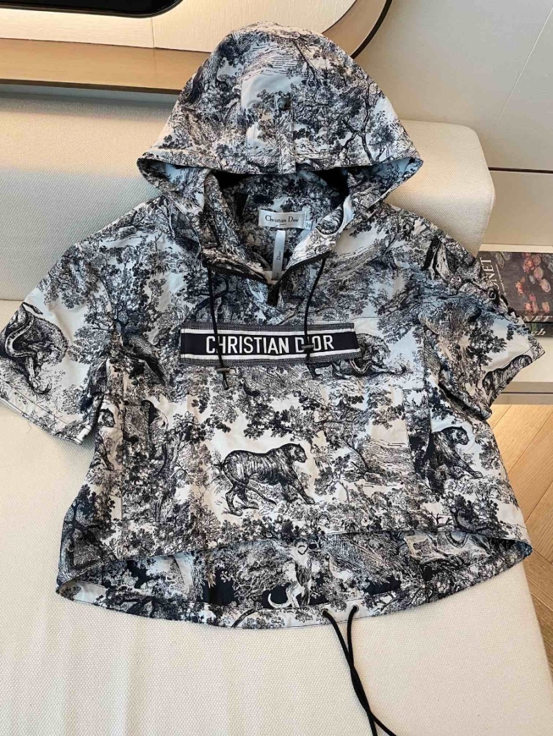 DIOR's New Chez Moi Reverse Jungle Animal Print Oblique Hooded Short-Sleeve Jacket - The Latest Couture Statement