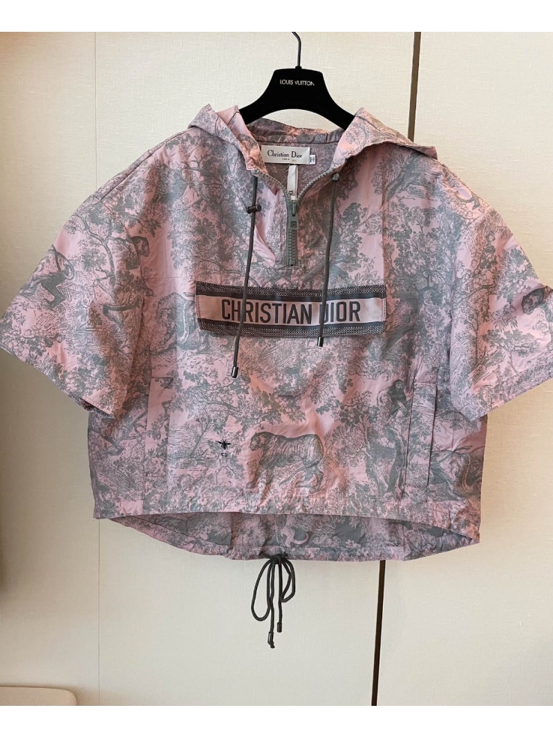 DIOR's New Chez Moi Reverse Jungle Animal Print Oblique Hooded Pink Jacket - The Latest Couture Trend