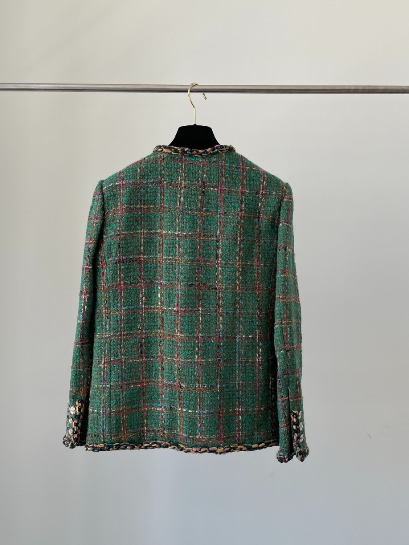 Chanel 23A Handcrafted Workshop: Vintage African Cactus Green Woven Tweed Short Jacket