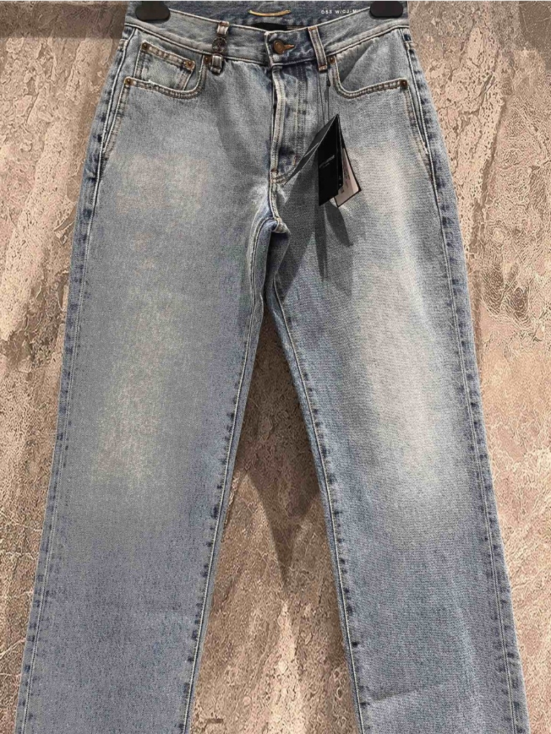 Saint Laurent YSL Petite Logo Buckle Jeans