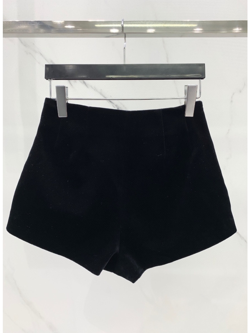 SAINT LAURENT YSL Velvet High-Waisted Shorts