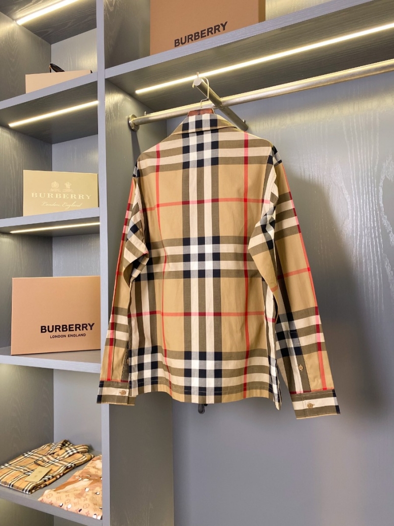 Burberry Unisex Vintage Plaid Zippered Shirt Jacket